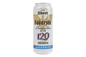 Пиво специальное 0.5л 0% безалкогольное светлое пастеризованное Баварское Zibert ж/б