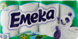 Папір туалетний з екстрактом алое вера 3-х шаровий Гірська свіжість Emeka 8шт
