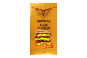 Шоколад молочний Mardinni з кунафа та фісташк крем