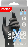 Рукавички нітрилові L Silver space Paclan 10пар