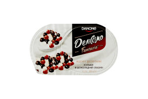 Йогурт 6.3% десертный 91г + шарики злаковые в шоколадной глазури 9г Fantasia Деліссімо ст 100г
