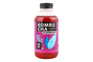 Напиток брожения фильтрованный непастеризованный с сахаром Elderberry Kombucha Vit-Fit п/бут 0.5л