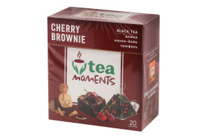 Чай чорний байховий ароматизований з додаванням рослинної сировини Вишневий брауні Tea Moments к/у 20х1.8г