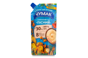 Соус майонезный 30% Постный Чумак д/п 300г
