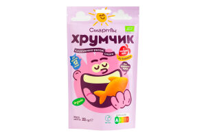 Снеки кукурудзяно-рисові з полуницею та бананом Хрумчик Смартік д/п 22г