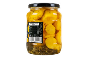 Патиссоны мини маринованные слабокислые стерилизованные Премиум Natur Bravo в/с c/б 670г