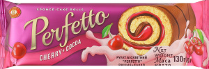 Рулет Перфетто Вишня-какао 130г Бісквіт-шоколад