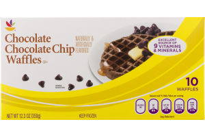Ahold Chocolate Chocolate Chip Waffles - 10 CT