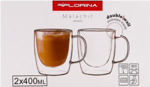 Склянки з ручкою, 2 шт МалахітFLORINA 400 мл арт. 3K6657 И648