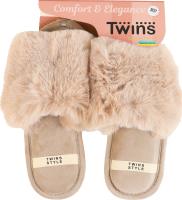 Тапочки открытые домашние женские меховые Twins Home style №6440 36-40