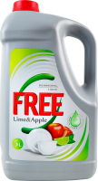 Гель для мытья посуды с ароматом яблока и лайма Free 5л