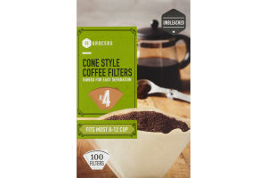SE Grocers Coffee Filters Cone Style #4 - 100 CT