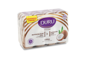 Мило туалетне Крем та кокосова олія 1+1 Duru 4х80г