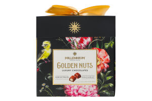 Цукерки шоколадні з начинкою та цілими горіхами Golden Nuts Millennium к/у 150г