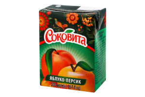 Напиток сокосодержащий яблочно-персиковый Сококвита т/п 0.2л