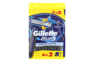 Станки для гоління одноразові Comfort Slalom Blue 3 Gillette 8шт