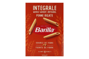 Макарони цільнозернові Penne Rigate Barilla к/у 500г