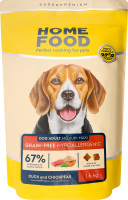 Корм д/дорослих собак середніх та великих порід М'ясо качки з нутом беззерновий гіпоалергенний сухий 1,6кг Home Food