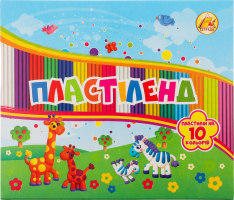Пластилін Ліпландія/Пластіленд 10кольорів 200г Тетрада