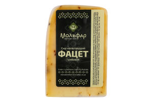 Сир 55% напівтвердий Фацет грибовий Мольфар в/у 200г