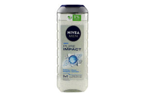 Гель для душу для тіла, обличчя та волосся 3в1 Pure іmpact Nivea Men 500мл