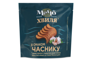 Грінки пшенично-житні хвилясті смажені зі смаком часнику Мачо д/п 80г