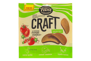 Гренки ржано-пшеничные волнистые Томат спайси Craft Bread chips Flint д/п 80г