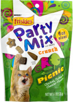 Purina Friskies Party Mix Cat Treats Picnic Chicken, Turkey & Cheddar Flavors