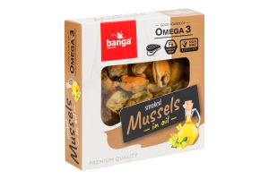Мидии копченые в масле Banga к/у 120г