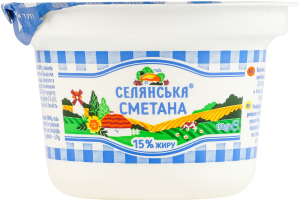 Сметана 15% Селянська ст 180г