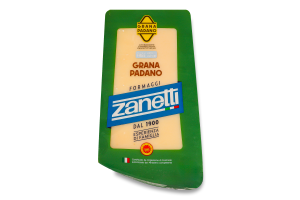 Сир 32% твердий безлактозний Грана Падано Zanetti кг