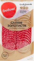 Колбаса нарезка из мяса птицы Салями Золотистая Глобино с/к в/с в/у 0.08кг