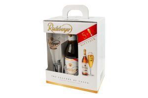 Набір подарунковий Пиво 5х0.33л 4.8% світле фільтроване пастеризоване + бокал 0.2л Radeberger к/у