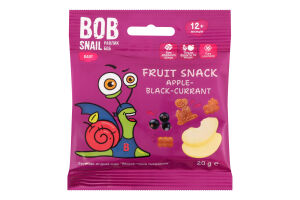 Снек фруктово-ягідний для дітей від 12міс Apple-black-currant Baby Bob Snail м/у 20г