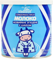 Молоко сгущенное 8.5% цельное с сахаром Sladosvit ж/б 370г