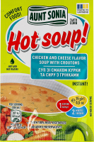 Суп мгновенного приготовления со вкусом курицы и сыра с гренками Hot soup! Тьотя Соня м/у 15г