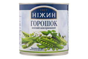 Горошек зеленый консервированный Ніжин ж/б 420г