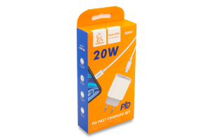 Пристрій зарядний мережевий білий 20W 3,6A USB-C Type-C-Type-C DC06T Denman