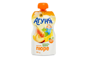 Пюре фруктовое для детей от 6мес гомогенизированное стерилизованное Мультифрукт Агуня д/п 90г