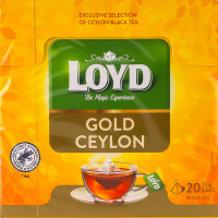 Чай чорний байховий дрібний Gold Ceylon Loyd к/у 20х2г