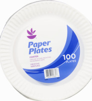 Ahold Paper Plates 9" Coated - 100 CT