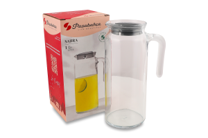 Глечик Сара 1л з сірою кришкою 22см Pasabahce