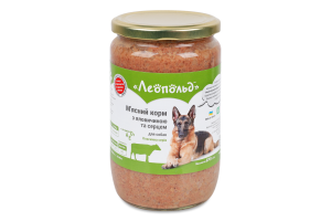 Корм консервированный мясной для собак С говядиной и сердцем Классическая серия Леопольд с/б 670г