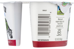 Stonyfield Organic Greek 100% Grassfed Whole Milk Yogurt Strawberry