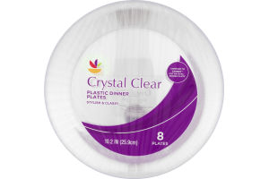 Ahold Crystal Clear Plastic Dinner Plates - 8 CT