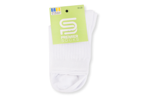 Шкарпетки дит Premier socks високі рубч біл р18-20