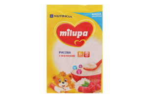 Каша молочна з малиною для дітей від 5міс Рисова Milupa м/у 210г