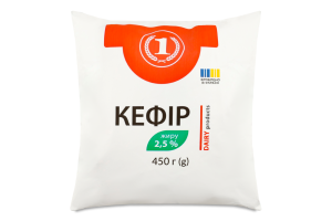 Кефір 2,5% 450г плівка ТМ "1"