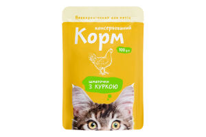 Корм Українська зірка д/котів 100 г пак. курка