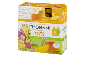 Chobani Tots Disney Greek Yogurt Banana + Pumpkin / Mango + Spinach - 4 CT